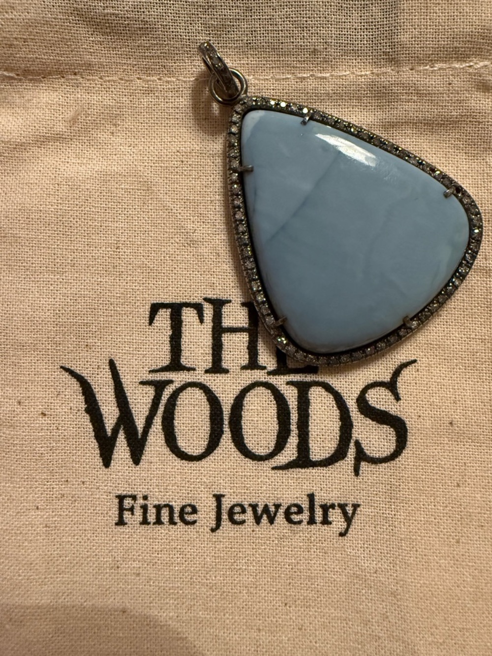 The Woods Fine Jewelry blue opal pendant